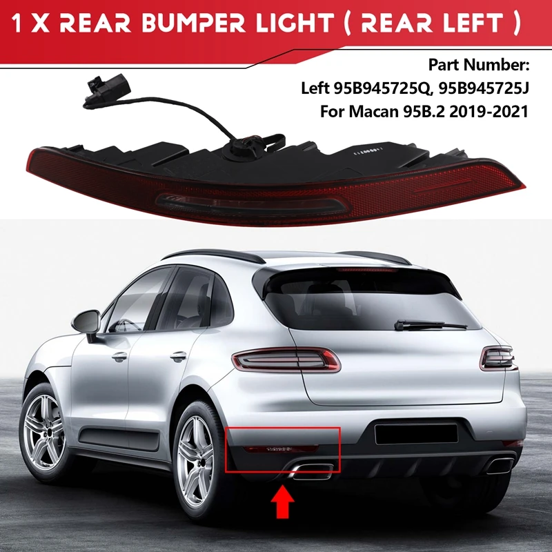 Car Rear Bumper Reflector Reverse Bumper Light For Porsche Macan 95B.2 2019-2021