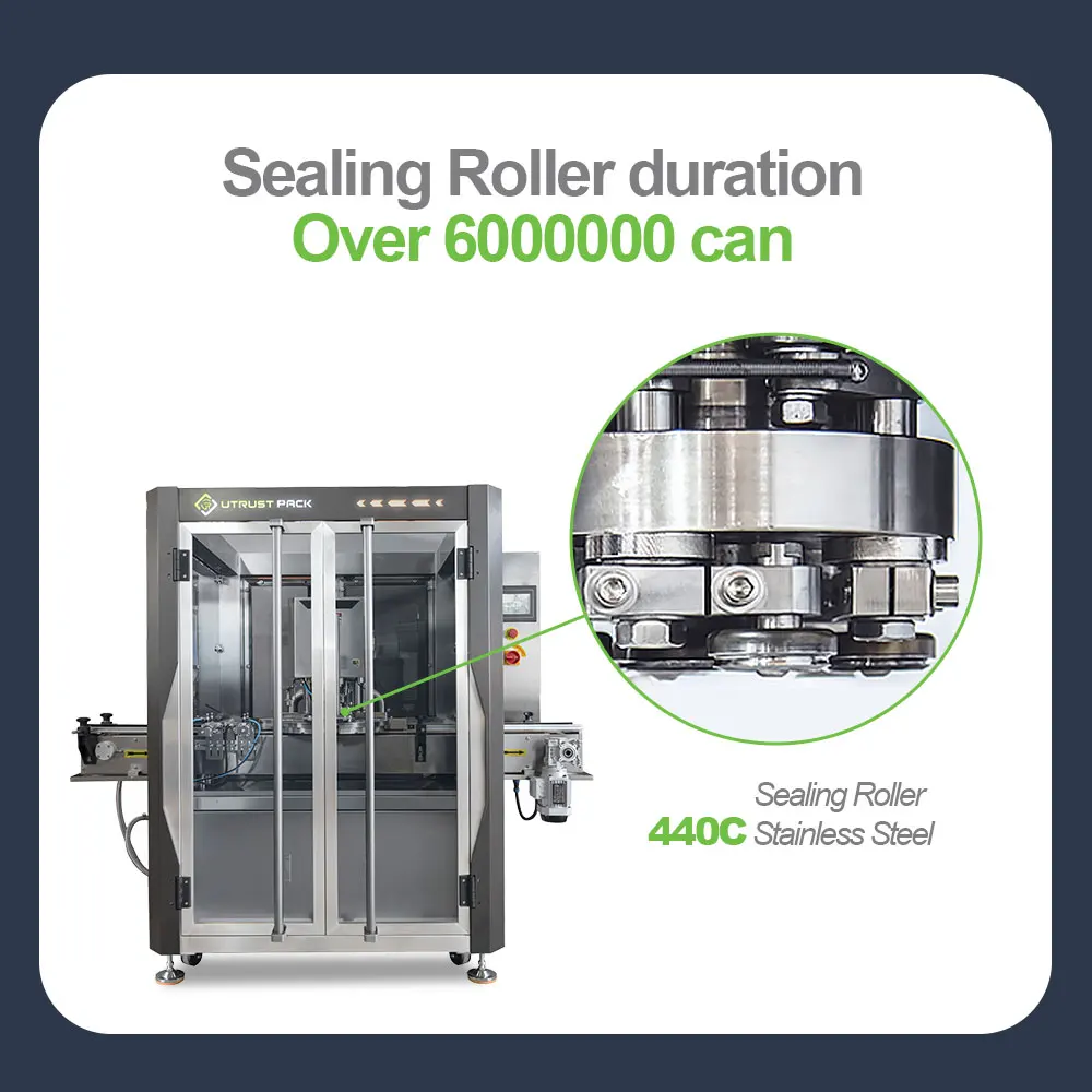 High Speed Automatic Vacuum Canned Vegetable Adn Fruit Tin Can Freshness Preserving Packaging Sealing Machine