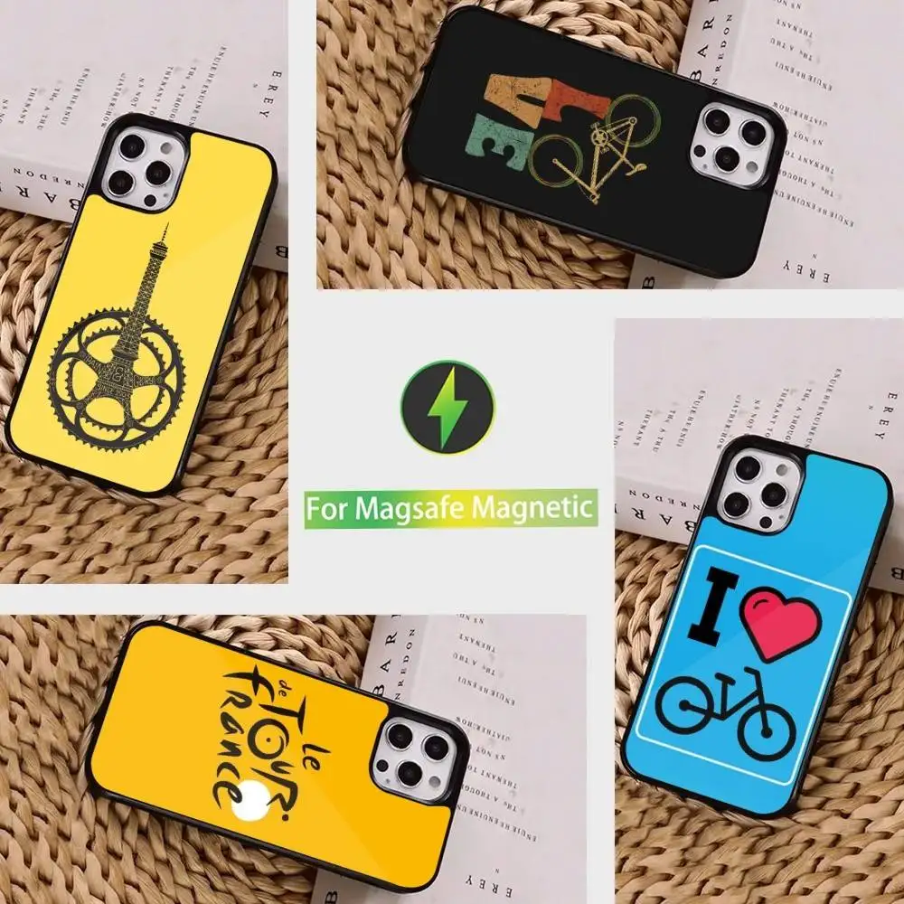 

TOUR DE France Bike Phone Case For iPhone 16,15,14,13,12,11,Pro,Max,Plus,Mini, Magsafe,Magnetic Wireless Charging Case