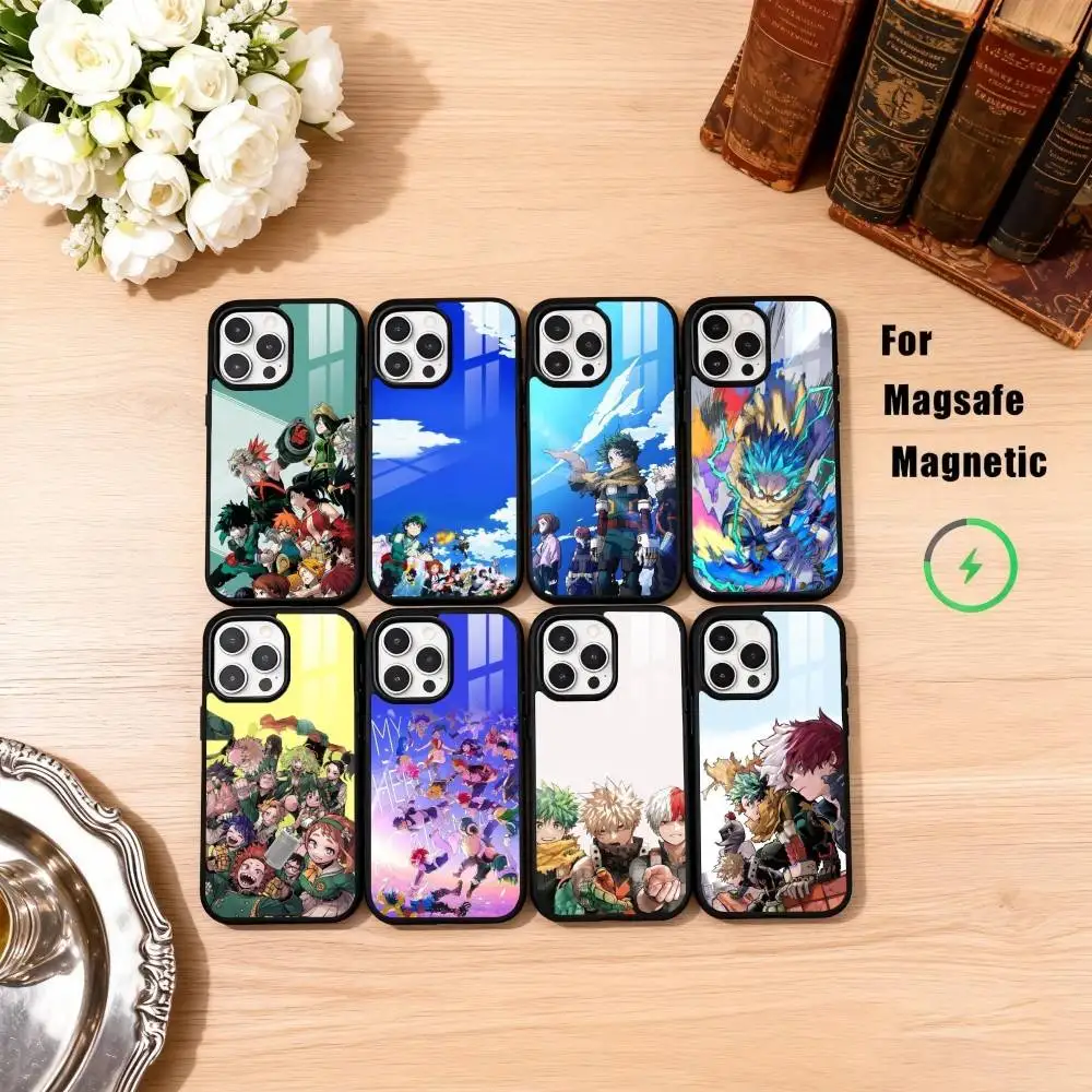 

Чехол для телефона M-My Hero A-Academia для iPhone 17, 16, 15, 14, 13, 12, 11 Plus, Pro Max, магнитный, для беспроводной зарядки Magsafe