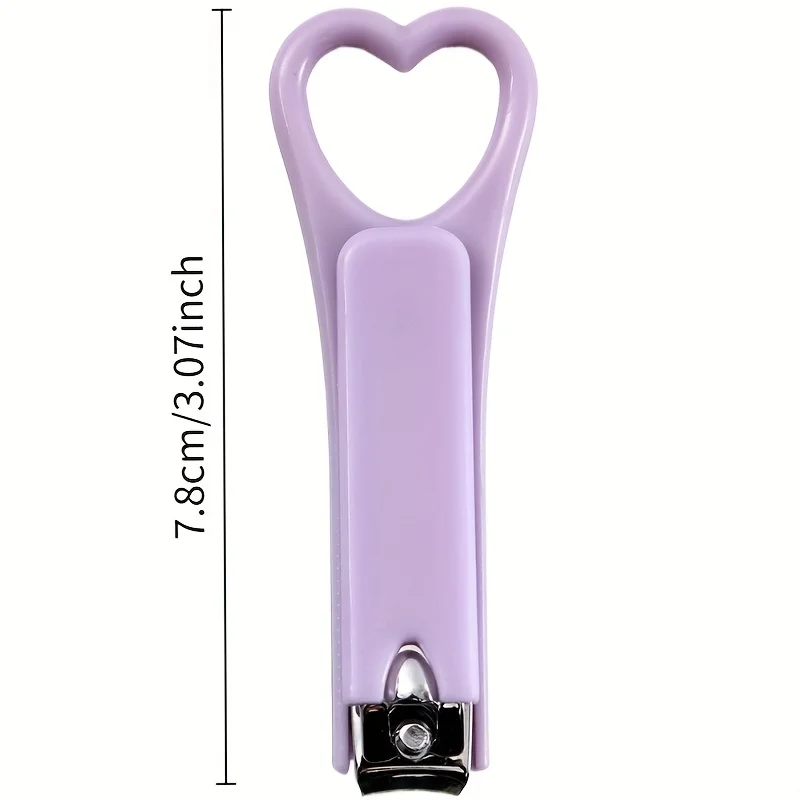 7 stuks kleurrijke snoep hart nagelknipper diverse pastelkleuren roze geel groen blauw paars draagbare clip-on nagelverzorgingstool
