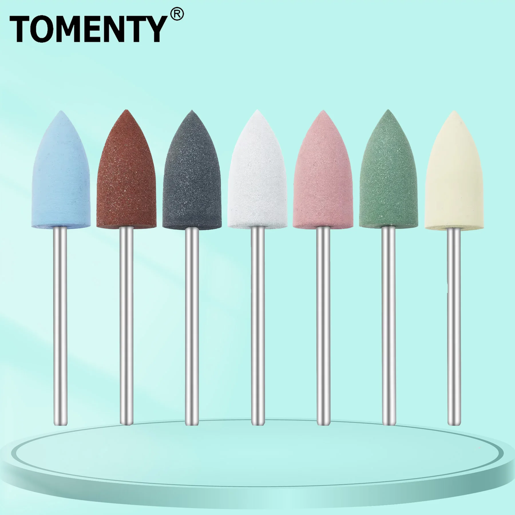10pcs/set 2.35mm Dental Silicone Rubber Polishers Burs Dentist Tool Dental Lab Instrument Dental Polishing Nail Drill Bit Tools