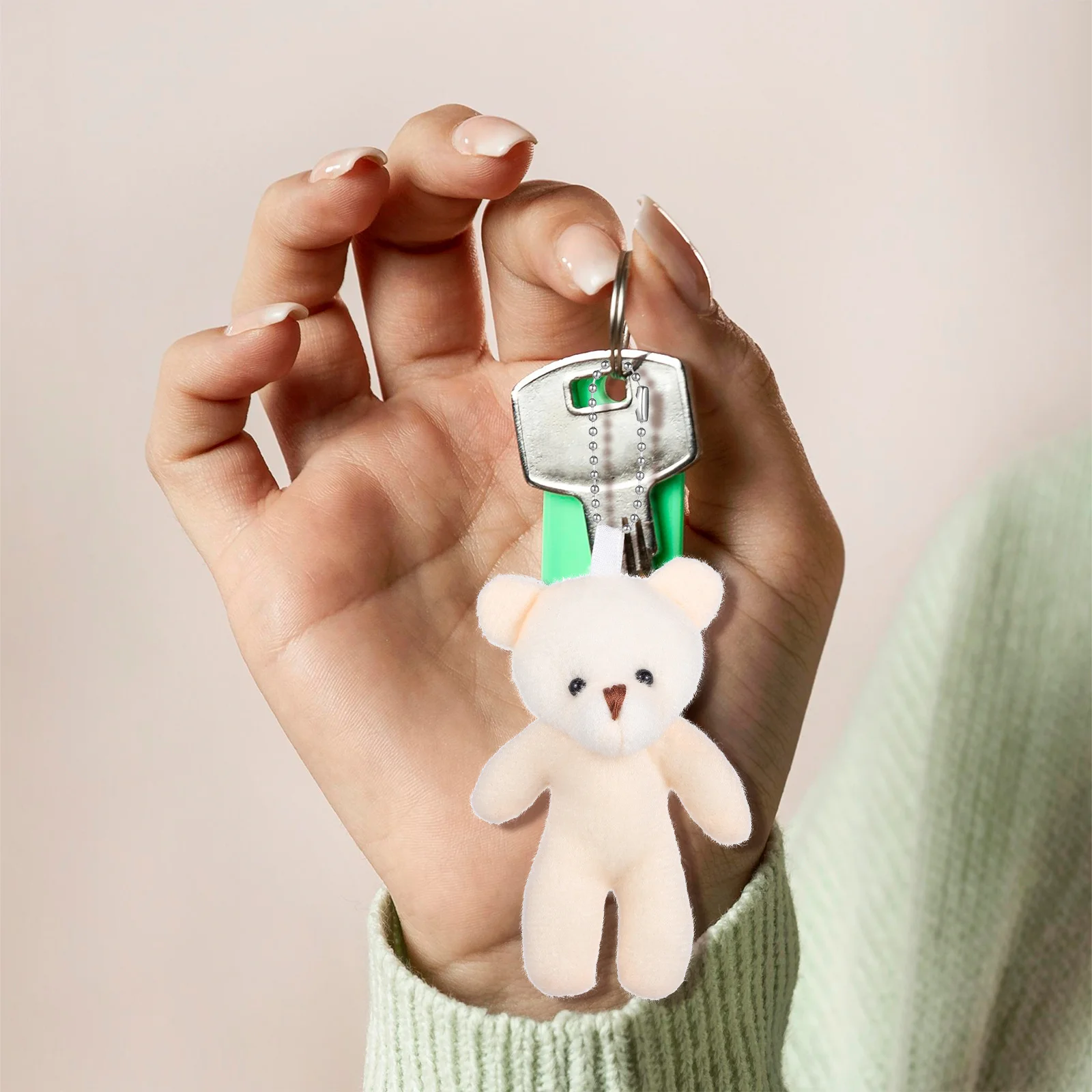 

18Pcs Bear Keychain Backpack Charms Small Bear Pendant Adorable Cute Funny Strong Durable Decoration Keychain Pendant