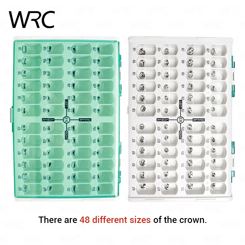 48Pcs/Box Dental Kid Crowns Preformed Metal Crown Stainless Steel Temporary Crowns Dentistry Orthodontic Material Therapy Tools