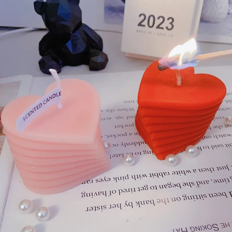 Y dia dos namorados rotativa amor vela perfumada em forma de coração velas de aromaterapia para namorada esposa mãe festa decoração de casa