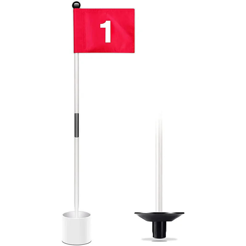 Golf Flagstick Mini, Putting Green Flag for Yard, 2.8 Feet Flagpole 2-Section Design, Golf Pin Flags Set