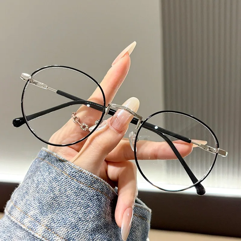 Retro Anti-Blaulicht-Strahlenschutz-Brille in Grau für Männer und Frauen, koreanische Version, trendige photochrome Brille – Detail 1