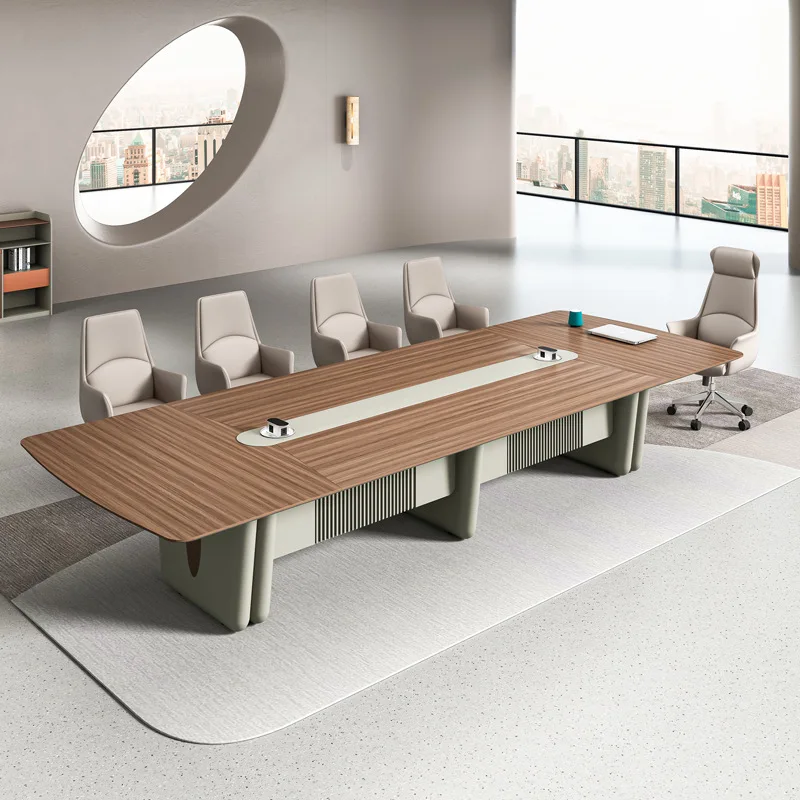 Simple Modern Light Luxury Large High-End Lacquered Wood Conference Table Long Negotiation Table