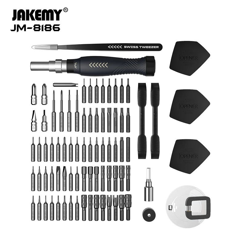 JAKEMY JM-8186 Magnetic Screwdriver Set with Replaceable Driver Bits for Mobile Phone Computer Electronic Home Repair Hand Tools