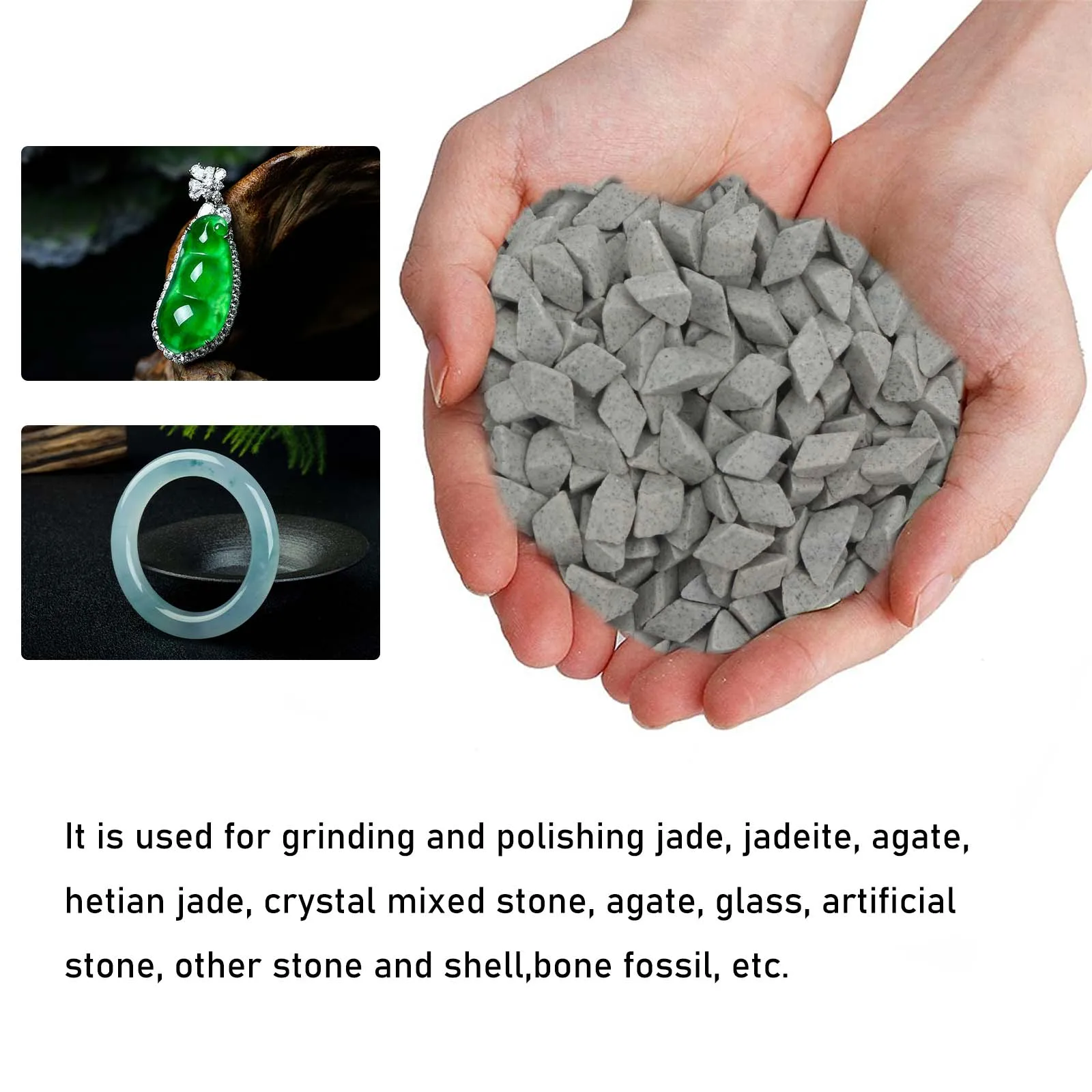 450g Ceramic Stone Polishing Media for Jewelry with Corundum Triangle Abrasive, Designed for Use with Vibration Tumbler Machines