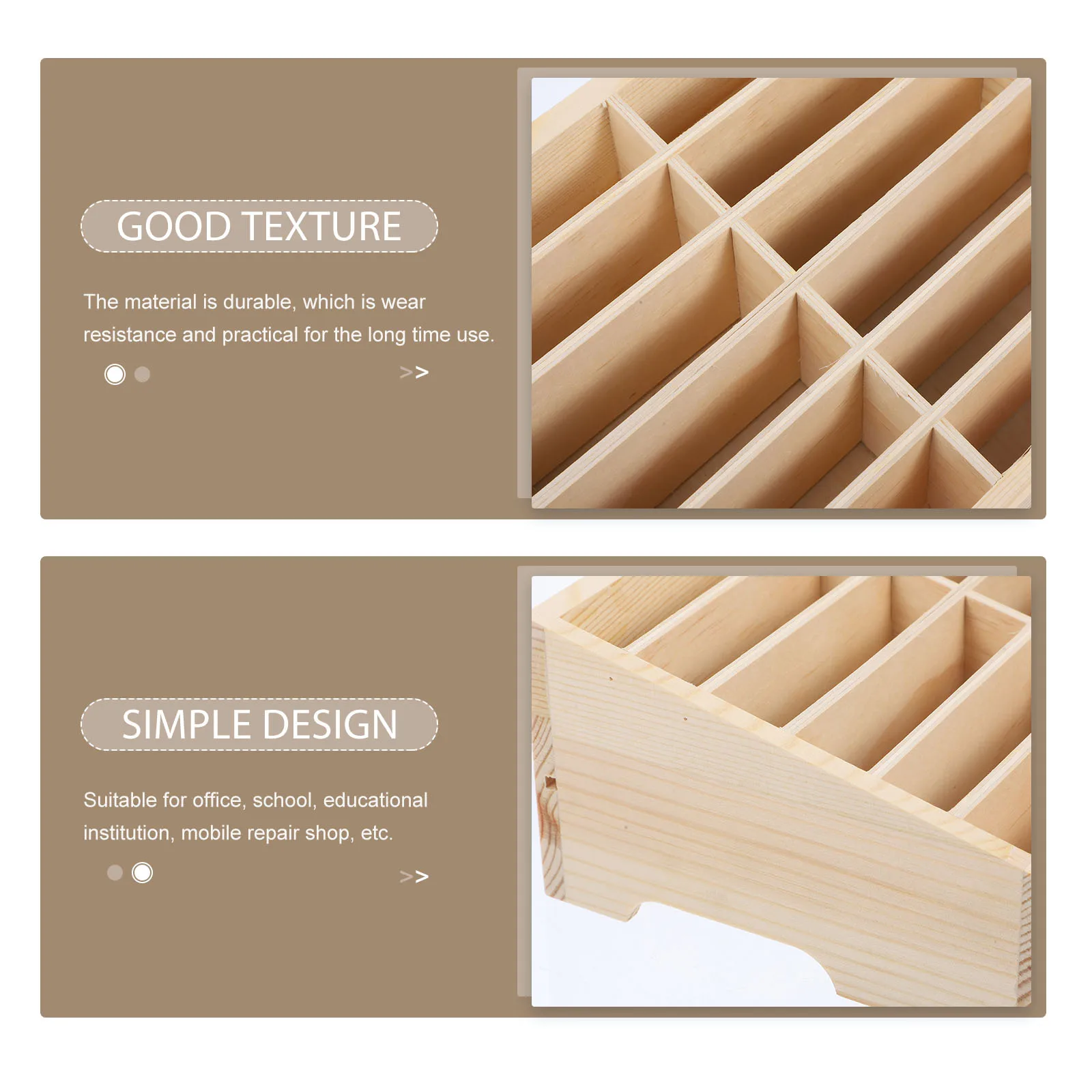

Office Mobile Organizing Box Wooden Multi-Grid Cell Phone Storage Box Wear-Resistant Compartment Case For School Repair