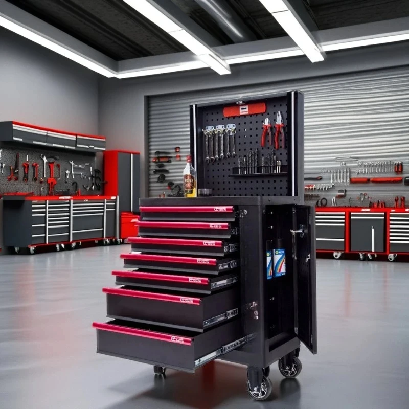 Toolbox with Rolling Cinet Set and Cart Heavy Steel