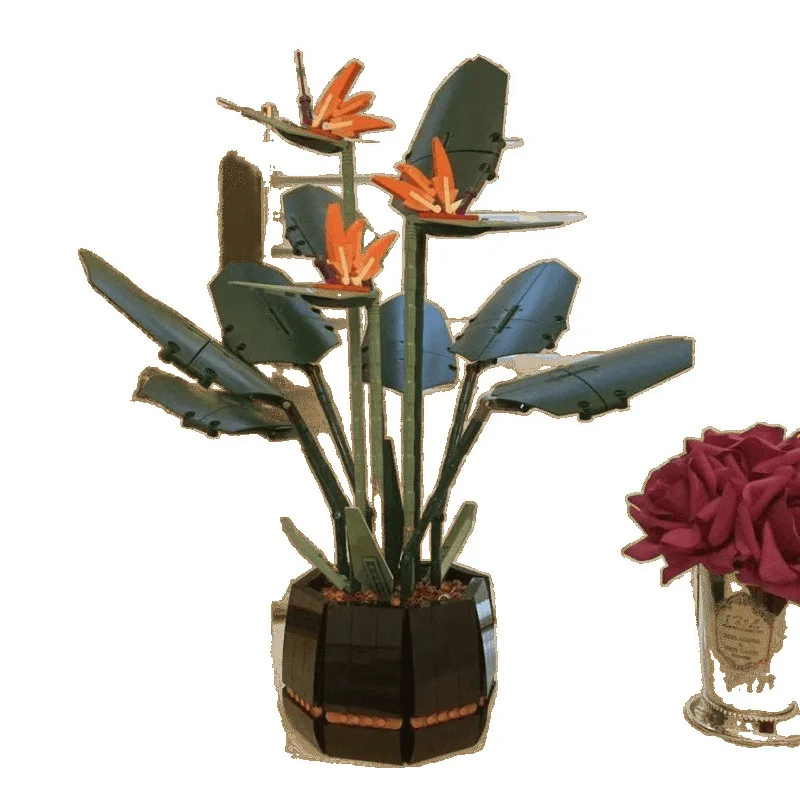 

Compatible Lego Large Flower Bouquet Bird of Paradise Building Blocks Plastic Bricks Room Decor Premium Couple Gift for Birthday