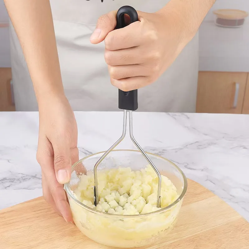 Stainless Steel Potato Pusher Pressed Household Egg Baby Food Tool Masher Potatoes Manual Mashing Crusher Kitchen Gadget