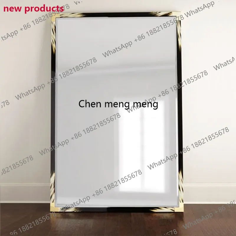 A139American light luxury full-length mirror Modern simple floor-to-ceiling mirror Clothing store wall-mounted fitting mirror
