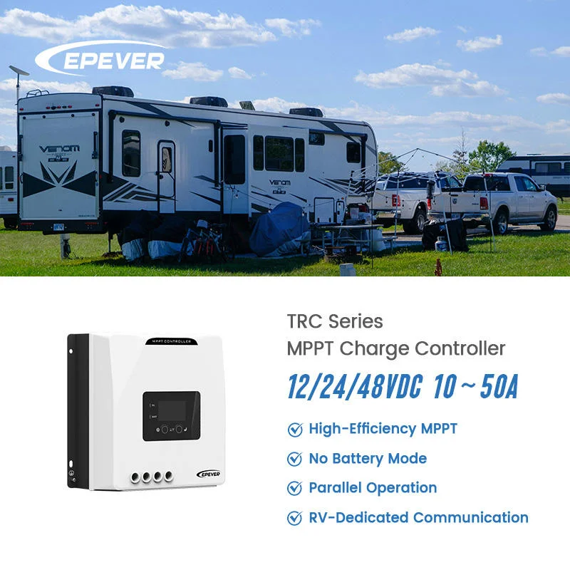 EPEVER New Type TRC Solar Charging Controller Maximum Open-circuit Voltage 100V 30A 40A Suitable for Solar Powered RV Systems