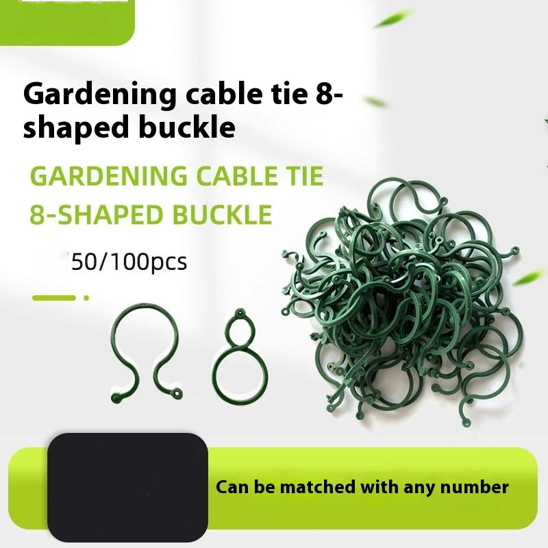 100Pc Garden Plant Clips For Vegetable Growing Upright Plant Holder Green Plastic Bundled Ring Garden Stand Tool Vine Support