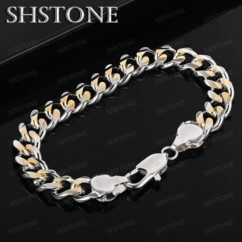 

925 Sterling Silver Bracelet Cuban Chain Lady Party Wedding Accessories Birthday Valentine's Day Beautiful Gift Silver Jewelry