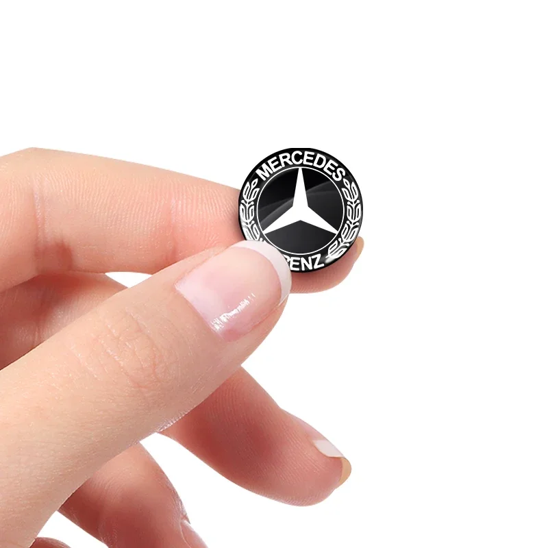 10pcs 14mm Car Key Emblem Sticker Auto Interior Epoxy Decor Decals For Mercedes Benz G S R C E B A Class GLA GLK E300 S200 W206