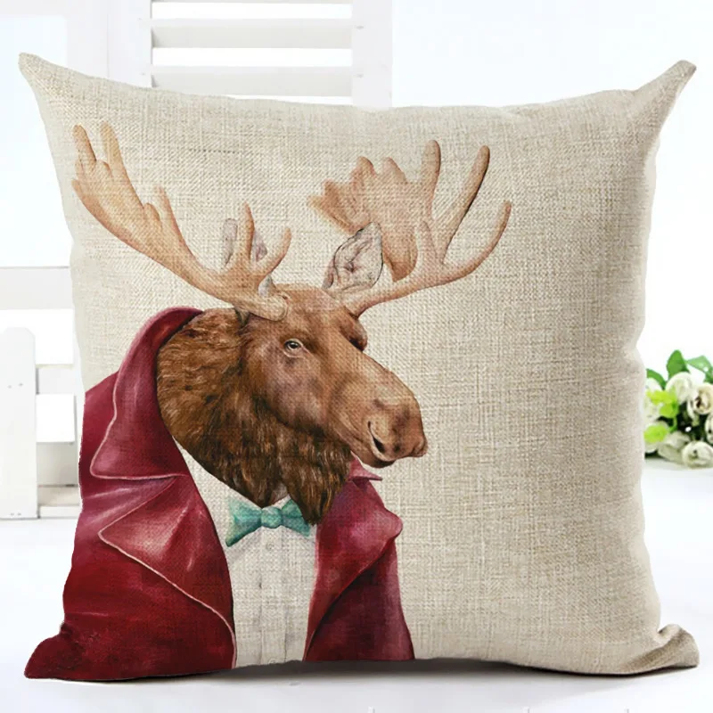 Polar Animal Face Tower Pillow Cover Home Decoration Living Room Sofa Office Seat Cushion Cover 45x45cm Linen Pillowcase