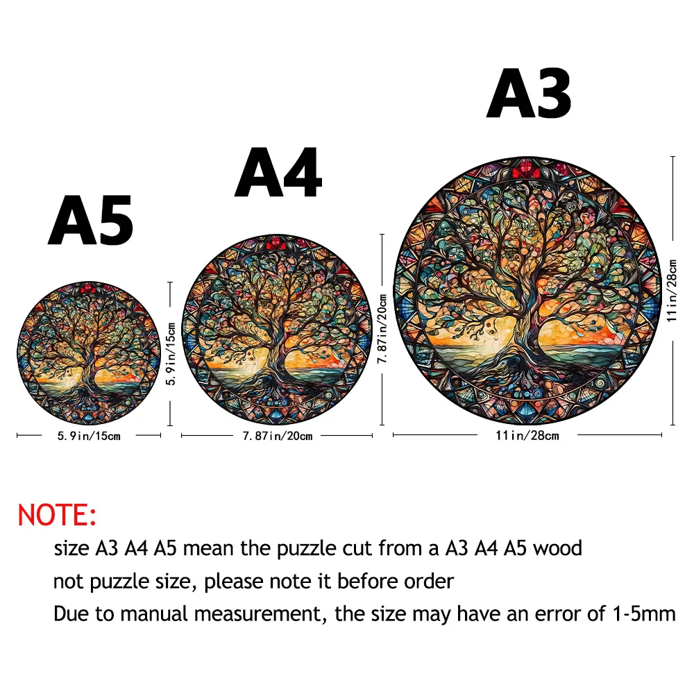 Rompecabezas de madera para adultos, rompecabezas de árbol de la vida, rompecabezas de madera con forma de animal único e irregular, regalo creativo para niños