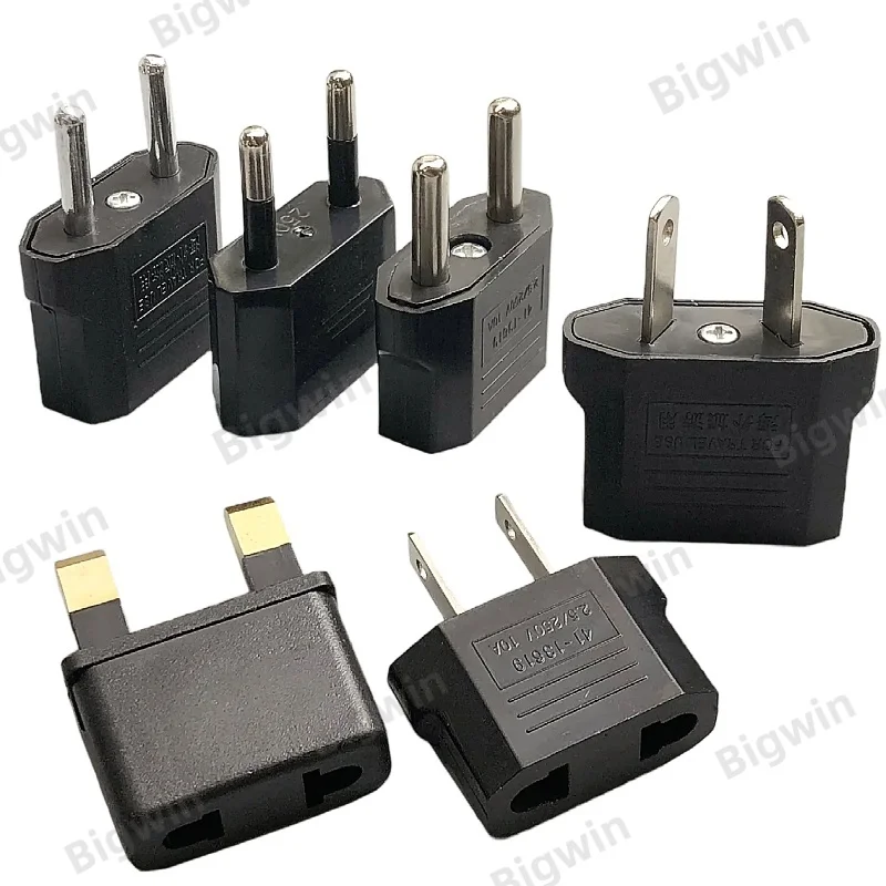 EU US Travel Plug Adapter Kit, 2Pin Euro & American Plug Converter, Portable Power Adaptor EU to US / US to EU for Travel Trip
