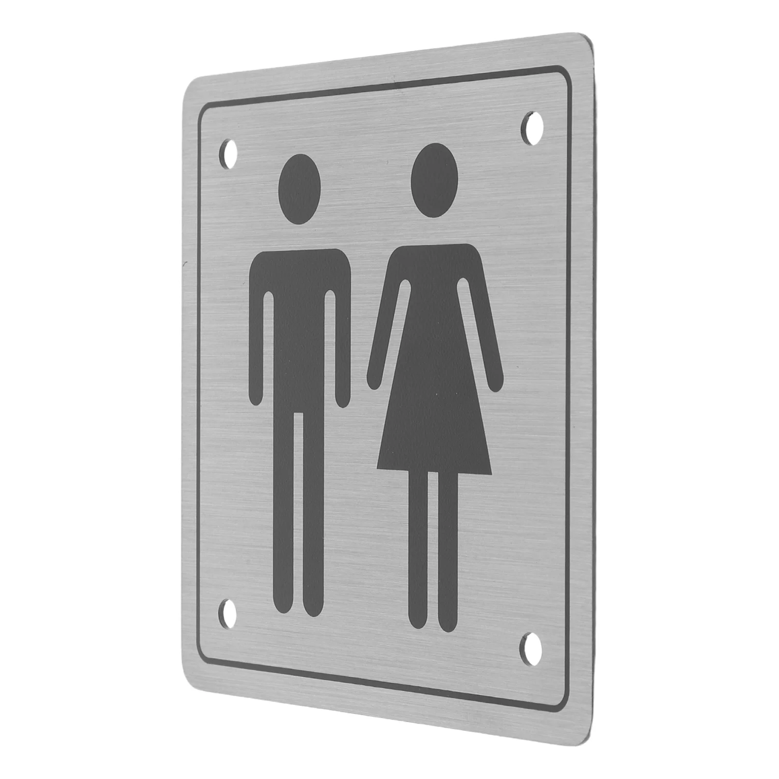 

Stainless Steel Bathroom Sign Brushed Finish Restroom Door Marker Business All Gender Unisex Lavatory Sign Restroom Marker