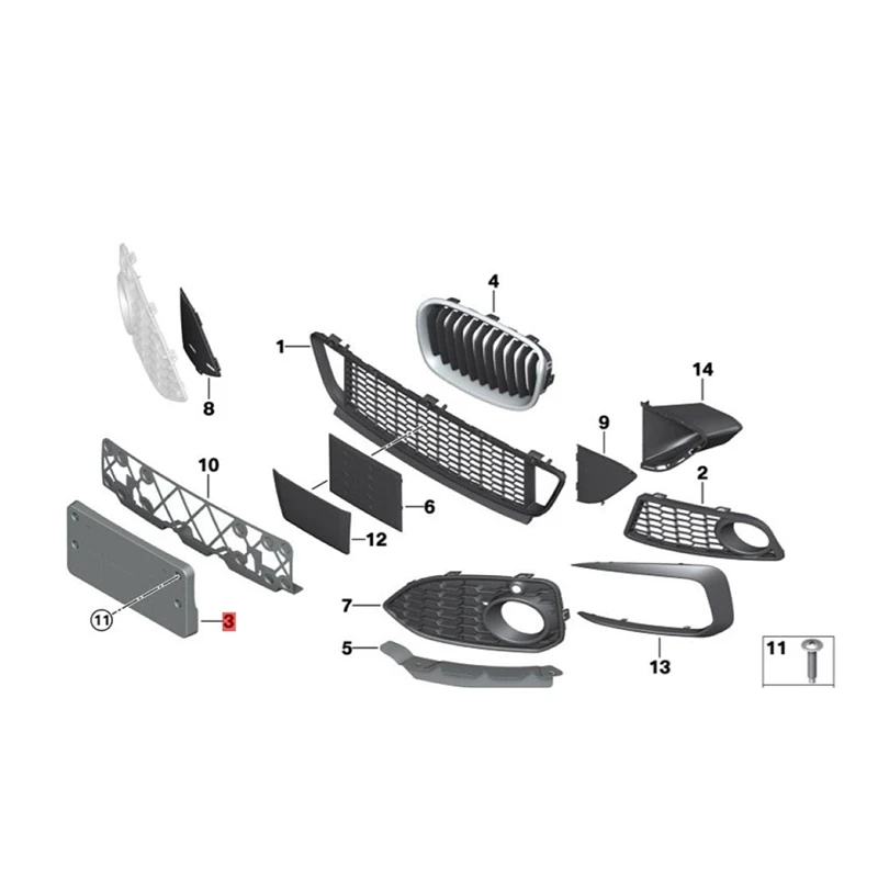 Licence Plate Base  For BMW 1 Series F20 F21 LCI 114D 116D 116I 118I 2014-2019 3 Door 5 Door