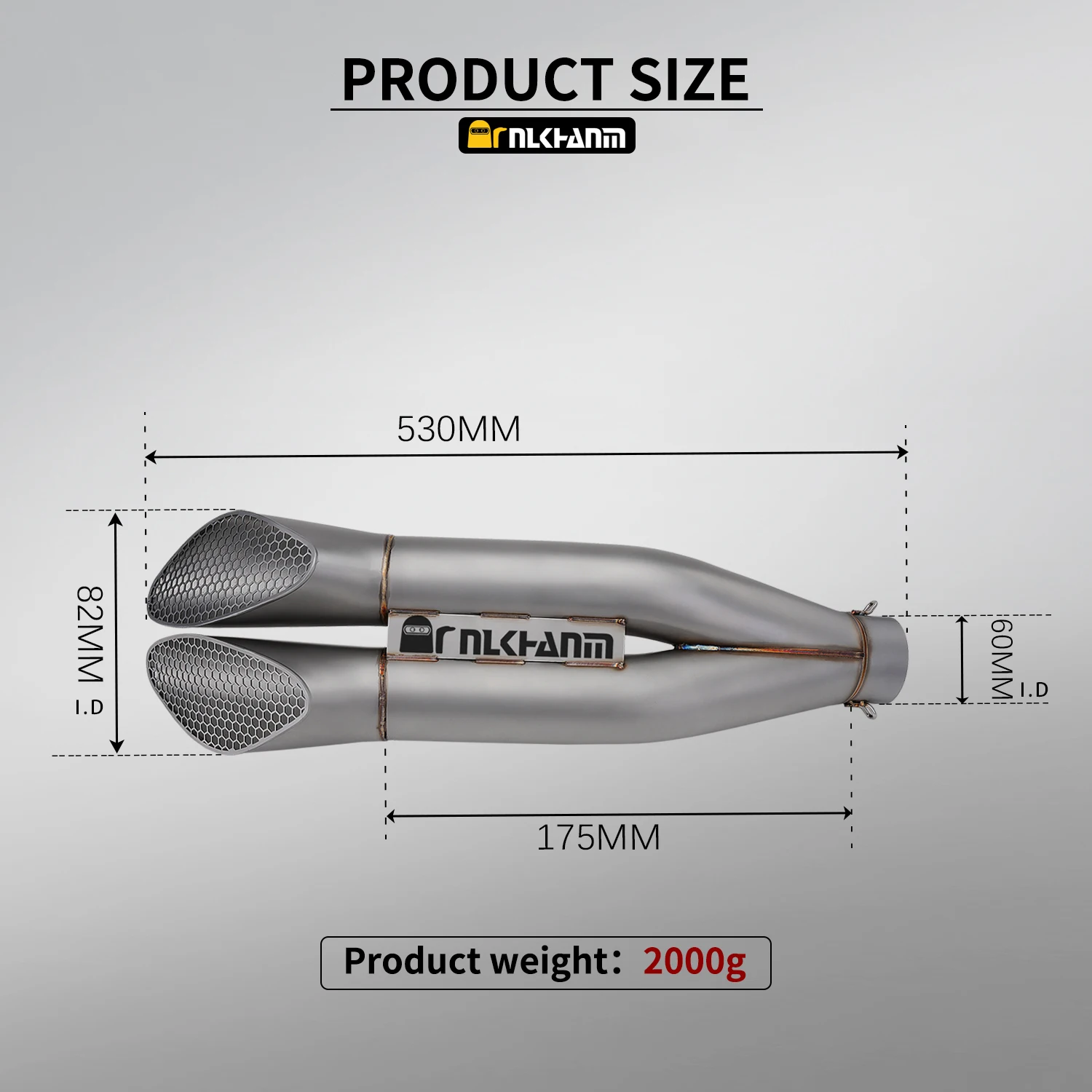 العالمي 60 مللي متر الجوزاء الفولاذ المقاوم للصدأ المزدوج منفذ الخمار ل R9 R1 GSX-R1000 ZX-4R ZX-6R ZX-10R CBR1000