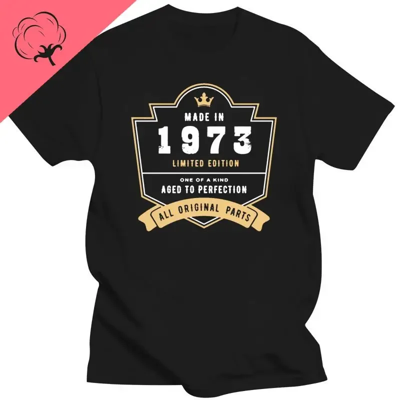 2024 Новое поступление 1973 футболка с графическим принтом на подарок на день рождения Мужская Высококачественная хлопковая футболка на день рождения самодельная одежда на заказ