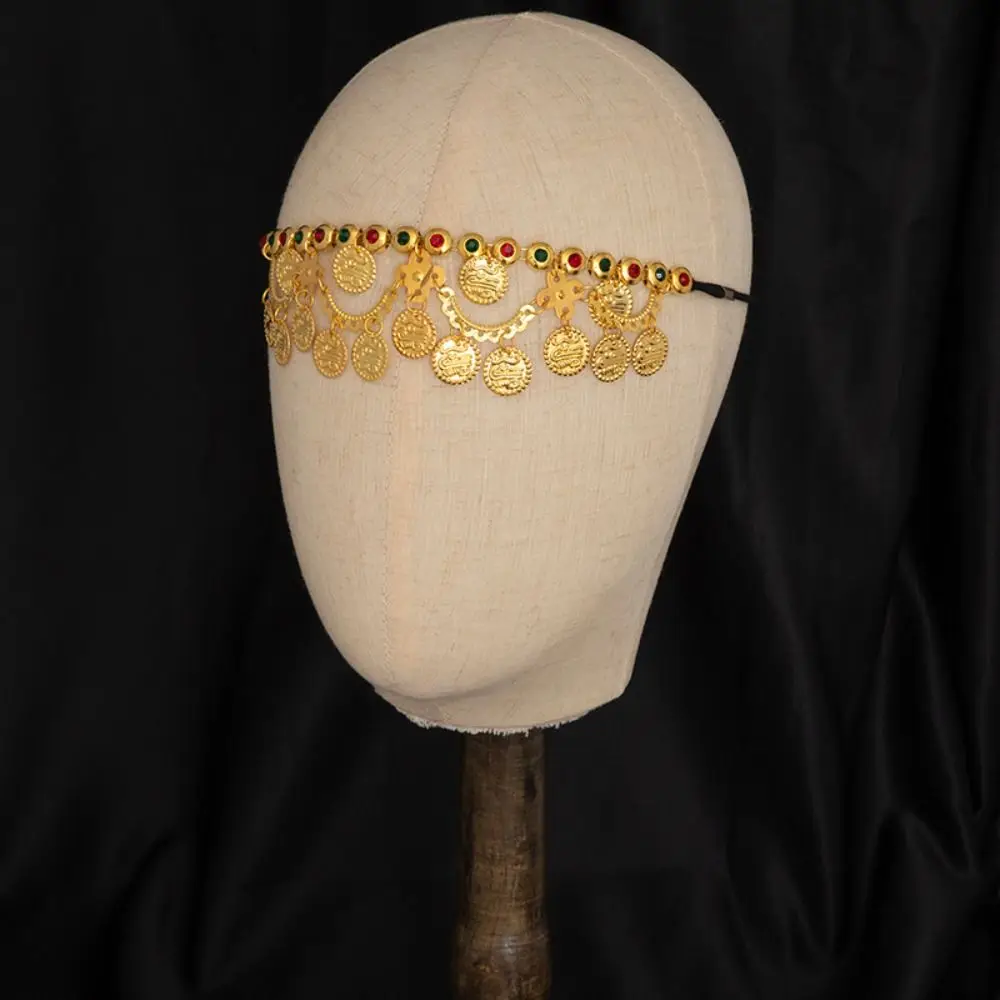 Korean Style Bohemian Forehead Headpiece Round Fairy Long Tassels Hair Chain Elegant Boho Forehead Ornament