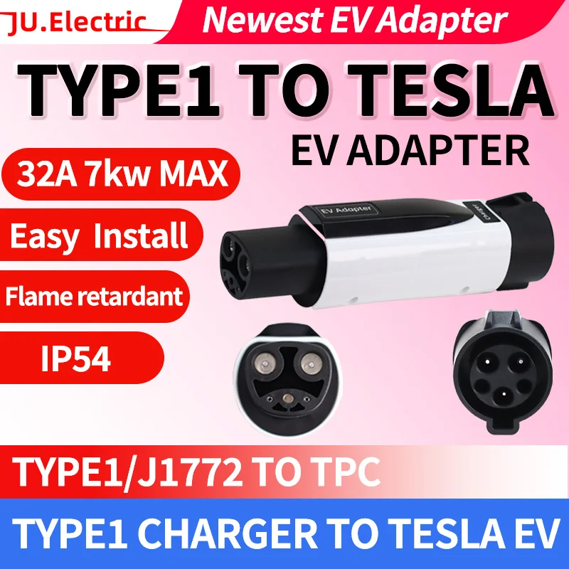 

TYPE1 to TESLA EV Adapter Electric Vehicle Charger Connecter for 16A/32A TYPE1 Charger to TESLA Electric Car Adapter