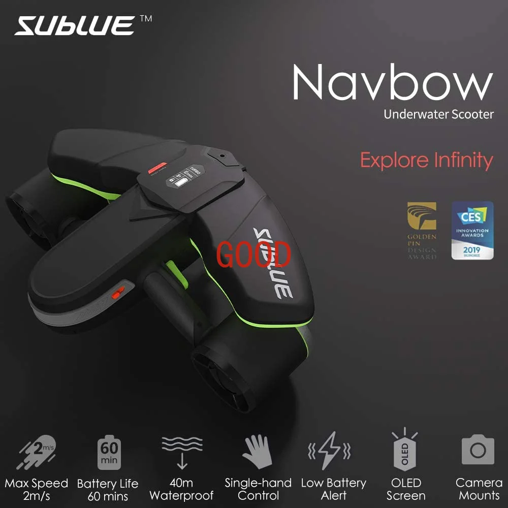 158WH Sublue Navbow 75mins Underwater Sea Scooter 4.47mph Electric Scuba Diving Scooter 40M Waterproof Seascooter