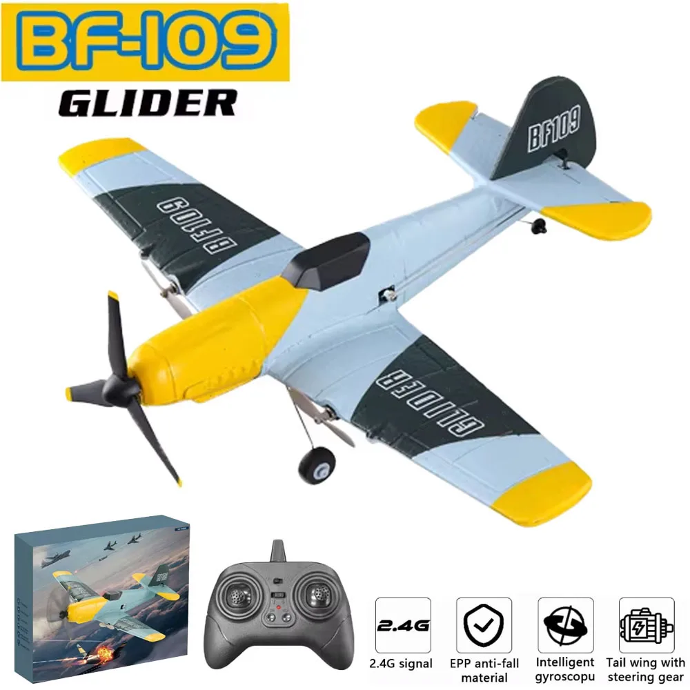 Z61 RC Plane BF109 Fighter 3-Channel 2.4G Electric EPP Foam Fixed-Wing Remote Controlled Glider Model Toy Christmas Gift