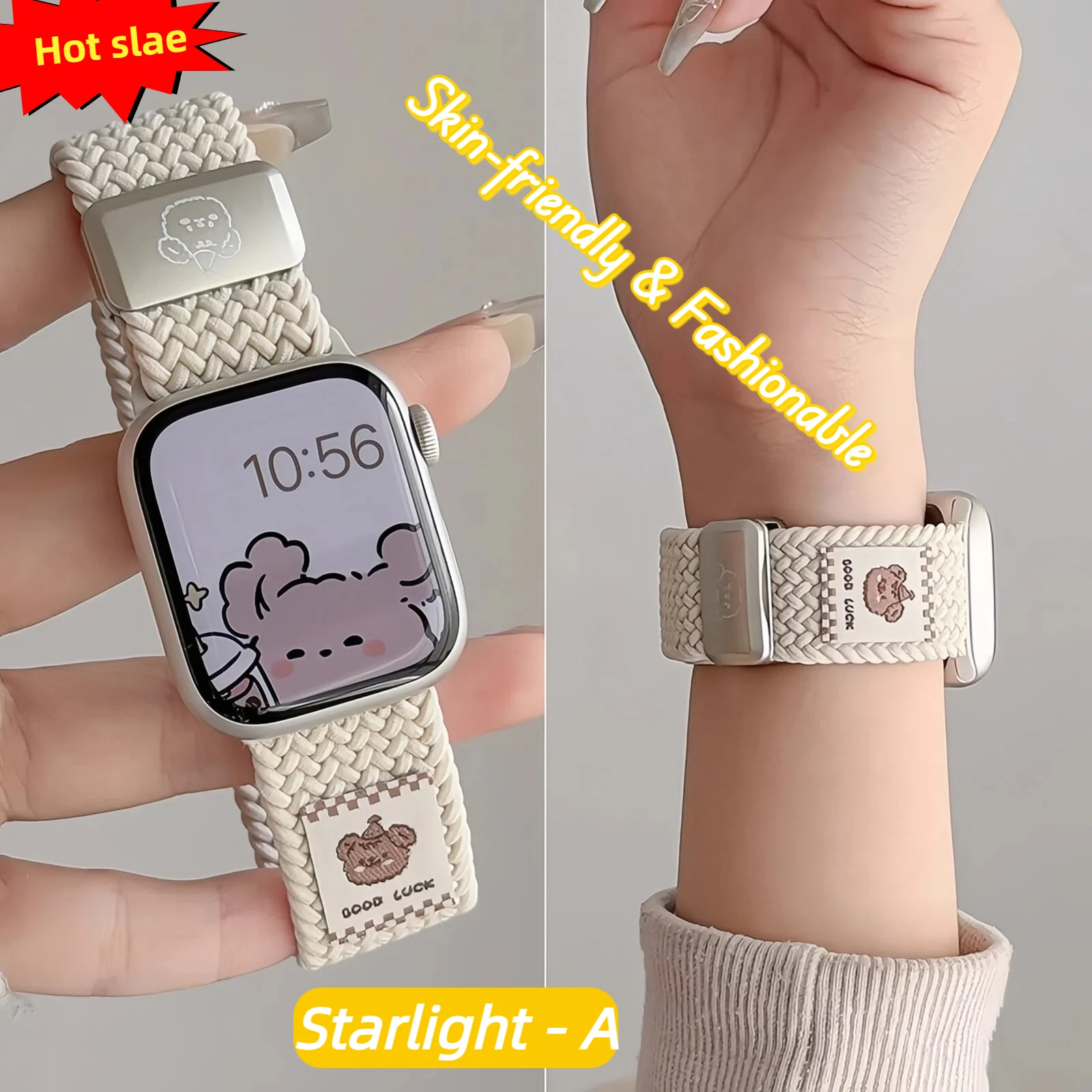 

NEW Braided Strap Band For Apple Watch 40mm 45mm 41mm 44mm 49mm 38 magnetic buckle Nylon Bracelet iWatch series se 9 8 7 Ultra 2