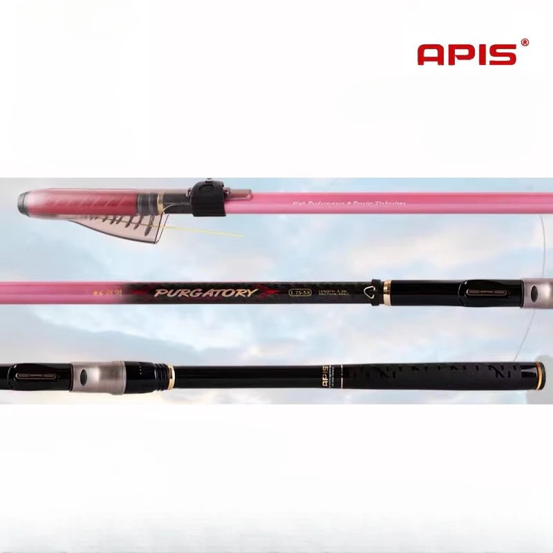 APIS-Telescopic Rock Fishing Rod,Carbon Fishing Rod, Ultra Hard, Ultra Light, Long Section, Sea Fishing Rod, 5.3m