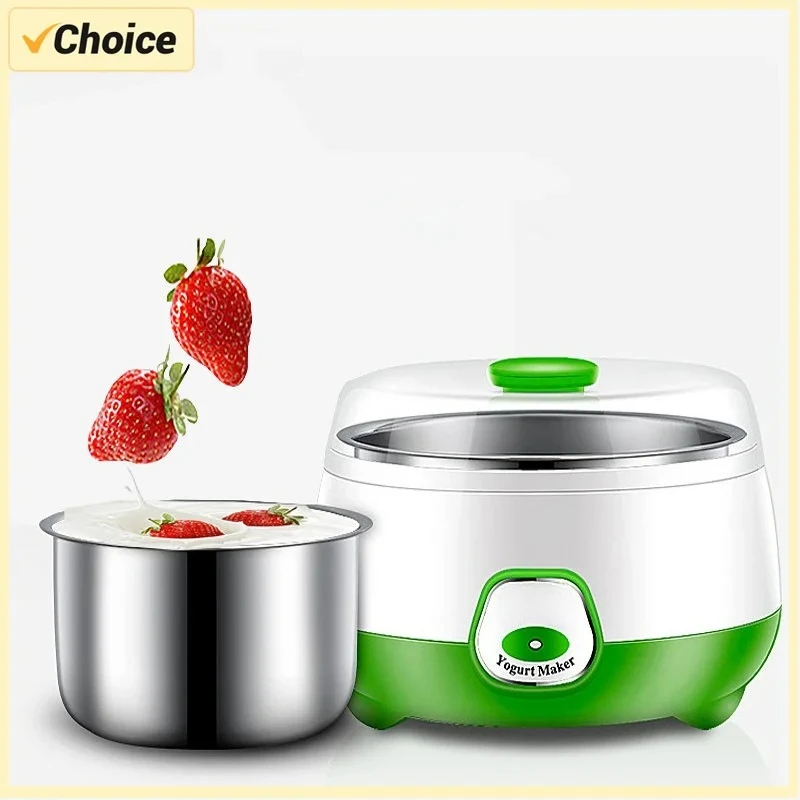 Máquina automática de Yogurt para el hogar, electrodomésticos de cocina de 220V, con tanque de acero inoxidable