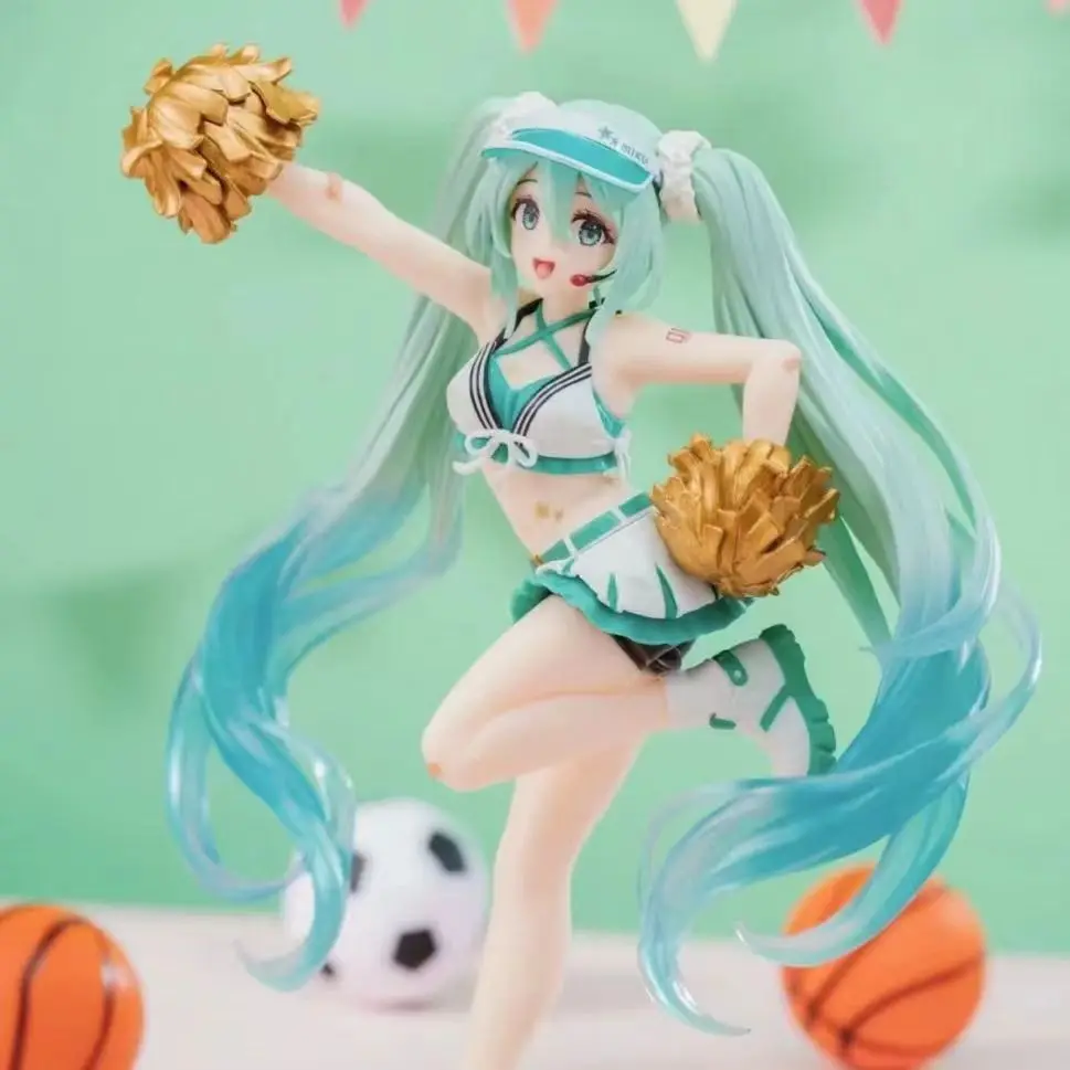 Hatsune Miku figures Fashionable sporty style GK Hatsune Fashion uniform cheerleading figurine landscape Model ornament Gifts