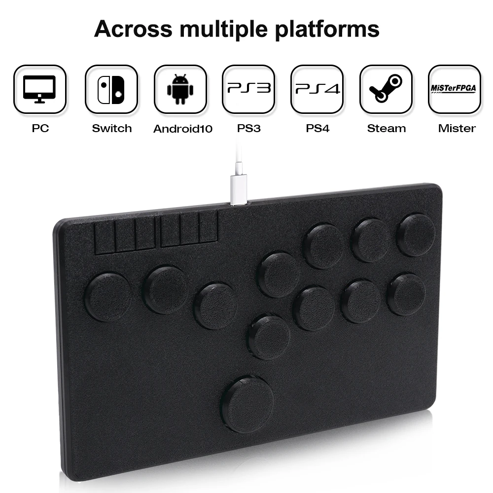 Flatbox Arcade Fight Stick Mini Hitbox Buttons Style Hot SWAP Kailh Switch Arcade Stick Controller Pico GP2040-CE For PC/PS3/PS4