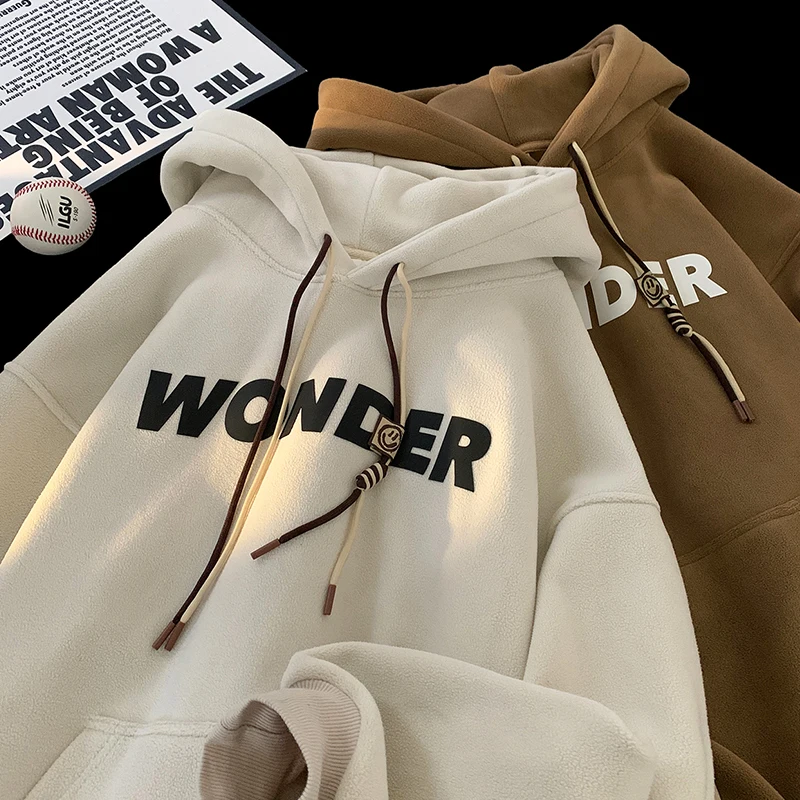 

Мужская толстовка с флисовой подкладкой, теплая двусторонняя флисовая куртка, американская ретро-модель, плотная износостойкая толстовка с капюшоном