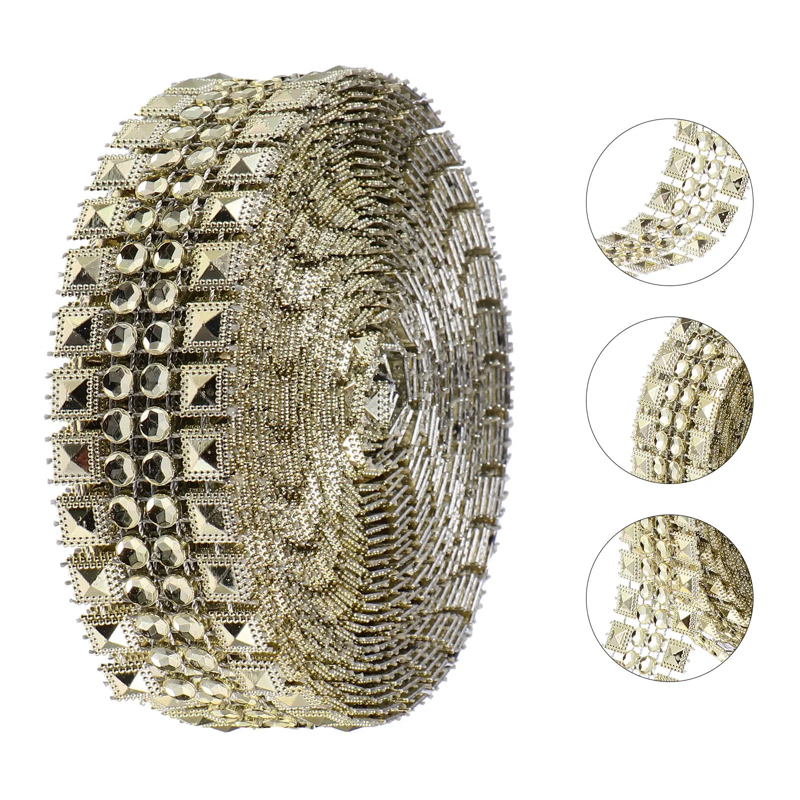 

1 Roll Rhinestone Ribbon Faux Diamond Bling Mesh Wrap Craft Wedding Party Decor Diy Costume Accessories Handmade Rhinestone