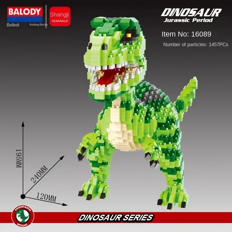 BALODY Dinosaur Building Blocks Puzzle Mini Diamond Blocks Dinosaurs Collection Kids Hobby Cartoon Models of Dinosaurs 1500+ pcs