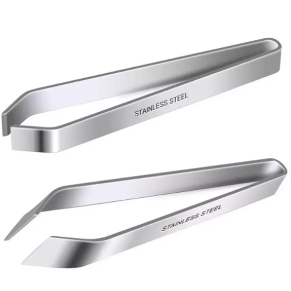 1/2PCS Fish Bone Tweezers Stainless Steel Flat and Slant Tweezers Pliers Remover Tools (4.6