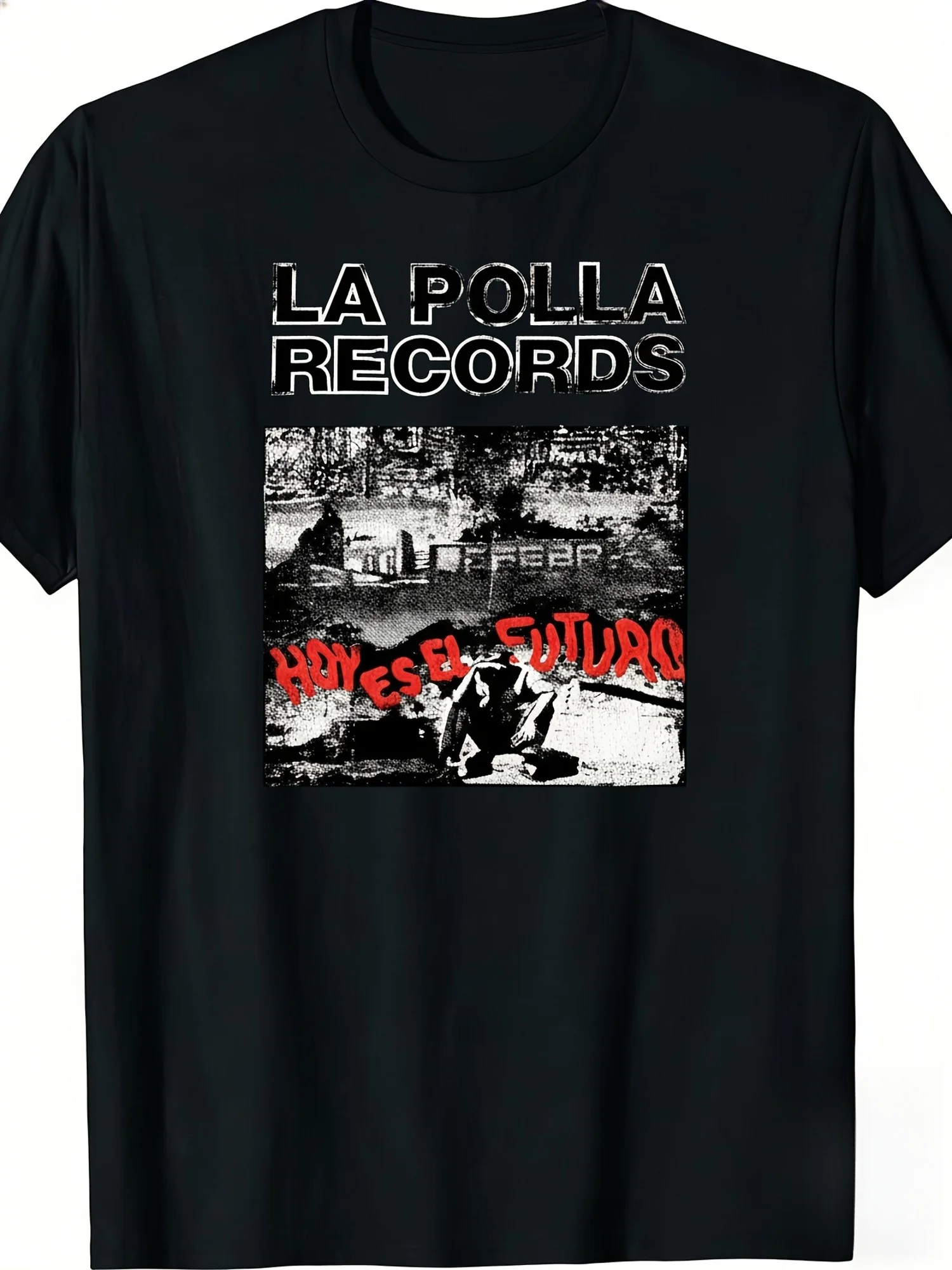90s Retro Spanish Punk Band La Polla Re Records | Casual Round Neck T-shirt for Spring and Summer, Fun and Personalized Shirt