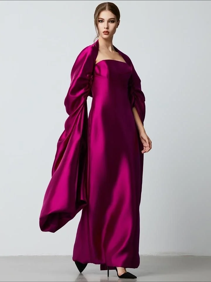 

Arabian Night Sweetheart Dresses Ankle-Length Customized Luxurious Satin Evening Prom Gowns فستان سهره نسائي2025