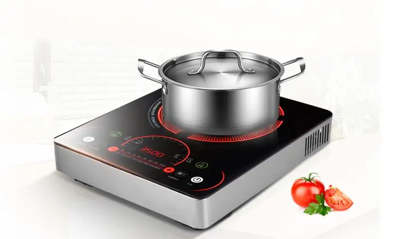 Cuisinière électrique à induction haute puissance, acier inoxydable, cuisinière domestique, cuisinière commerciale tactile, 3500W