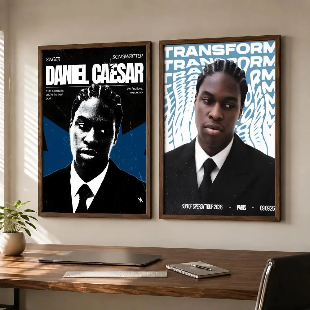 Popular Canadian R&B Singer Daniel Caesar Poster Self-adhesive Waterproof Paper Sticker Art Coffee House Bar Room Wall Decor