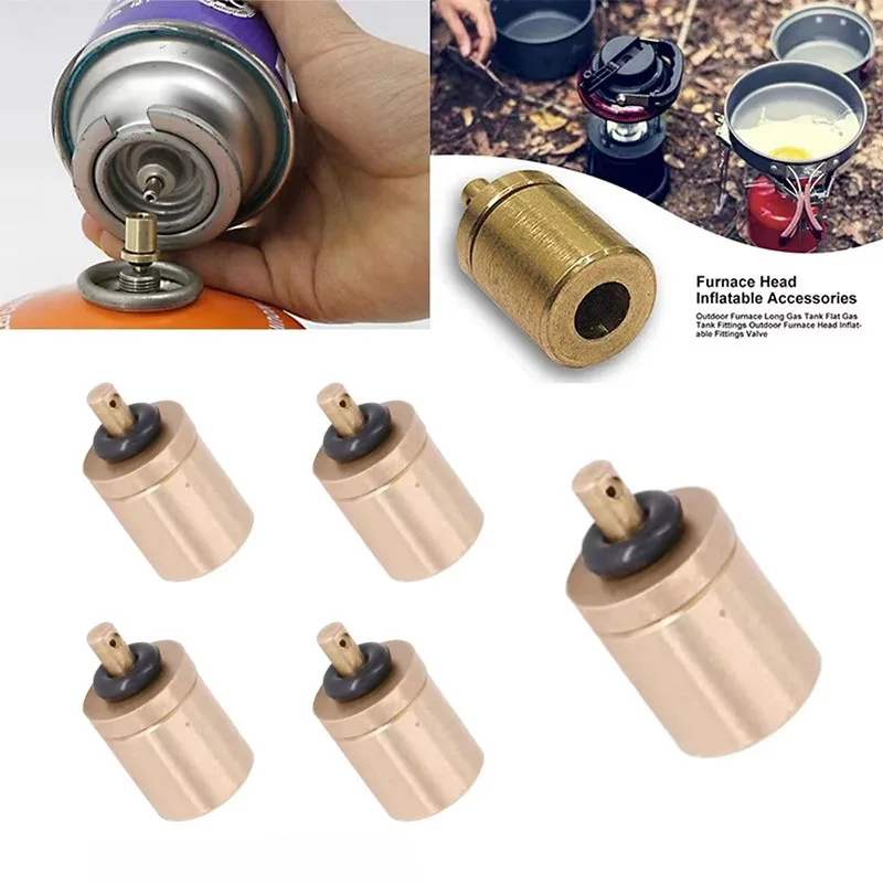 Adaptador de recarga de gas, accesorio de llenado de gas, material de latón, herramienta funcional de alta calidad para accesorios de cilindros de estufa, 1/2/4/6 Uds.