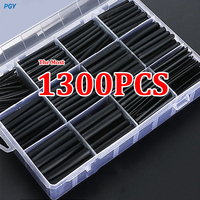 Black Heat Shrink Tube Kit Thermoresistant Tubing Shrink Wire Wrapping Electrical Connection Cable Insulation Sleeves Protecter