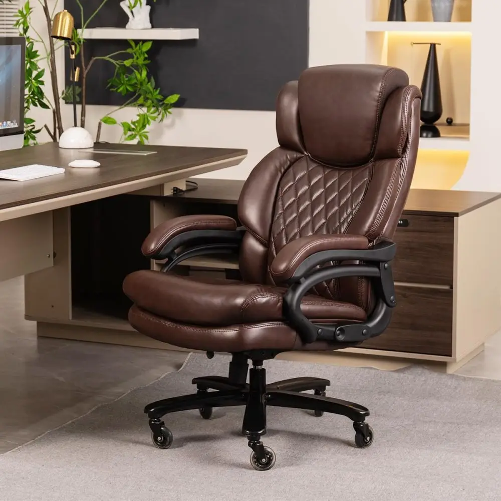 500LBS Big And Tall Office Chair For Heavy People Executive Chair With Wide Spring Seat 360 Degree Swivel For Home Office FYOC